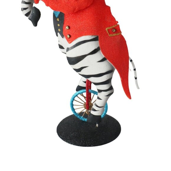 Pier 1 Halloween Enchanted Circus Zebra on a Unicycle Metal Sculpture 2018 - Picture 3 of 6